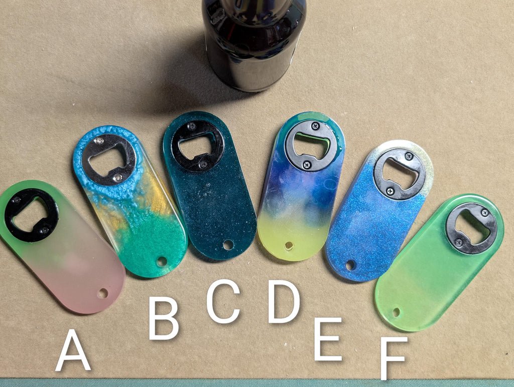 Oval Shaped Handcrafted Resin Bottle Opener: USA Made, Magnetic Option