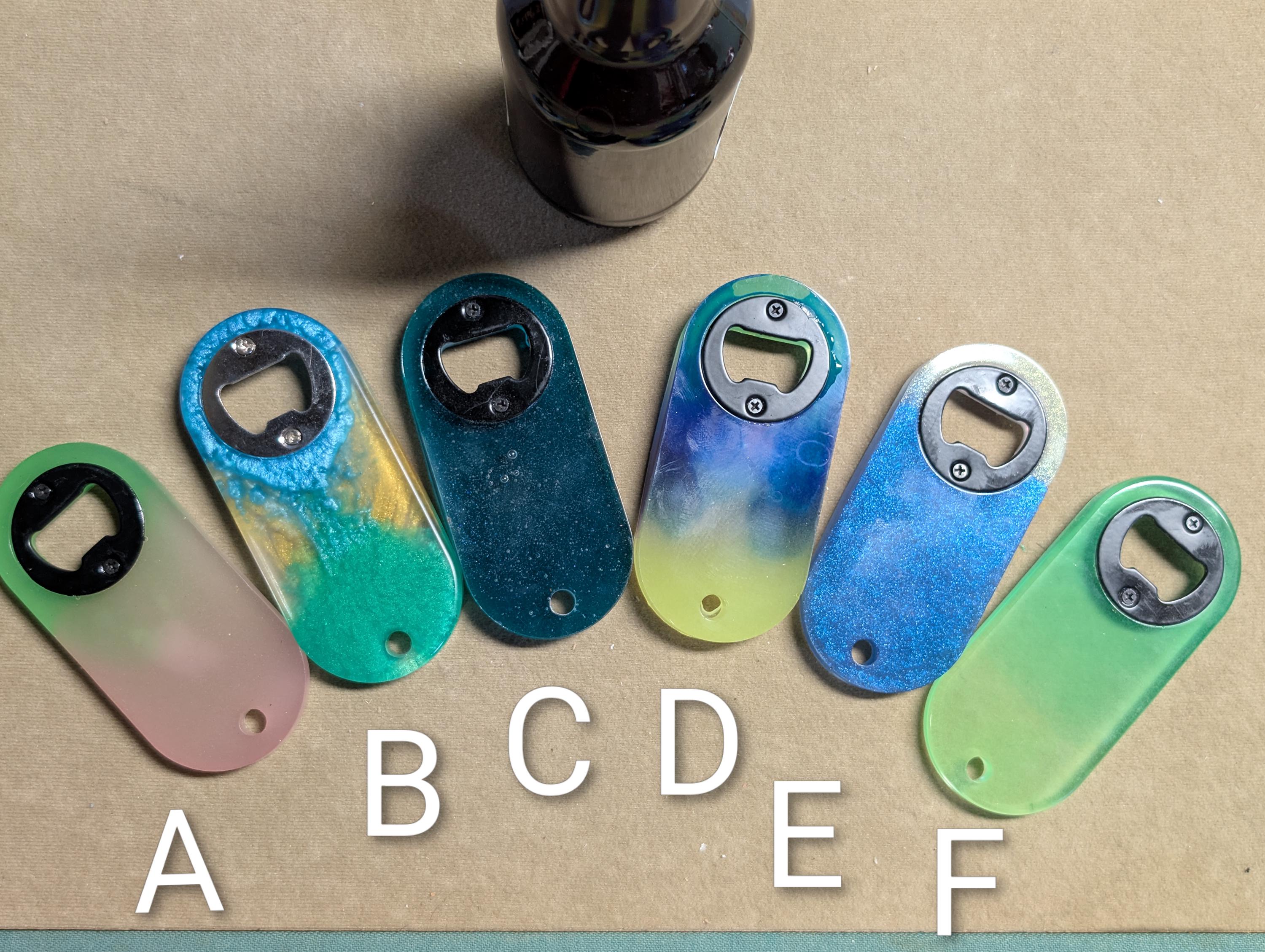 Oval Shaped Handcrafted Resin Bottle Opener: USA Made, Magnetic Option