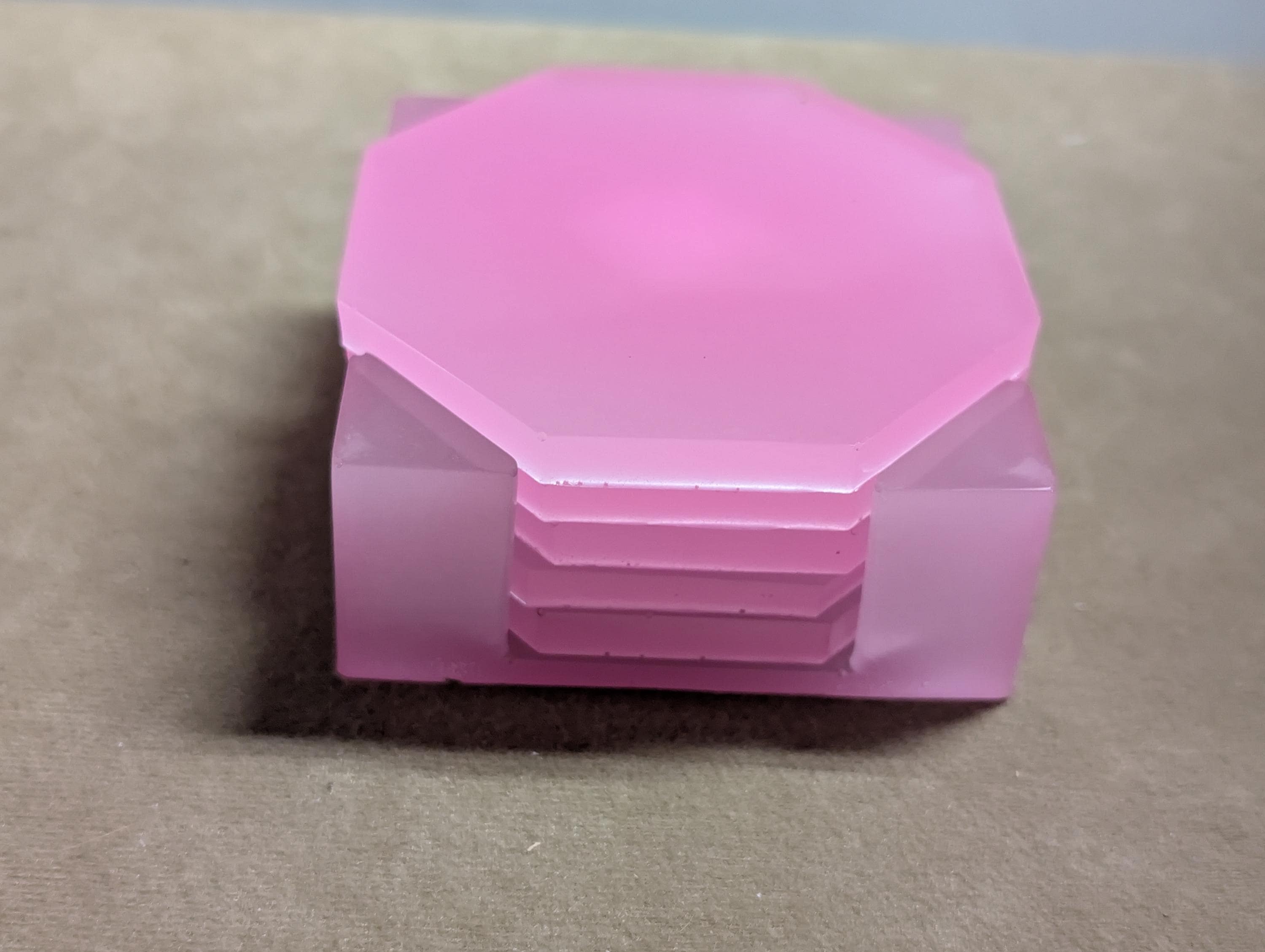 Hand Crafted Resin Coaster octagon Set pink In Color With Matching Holder