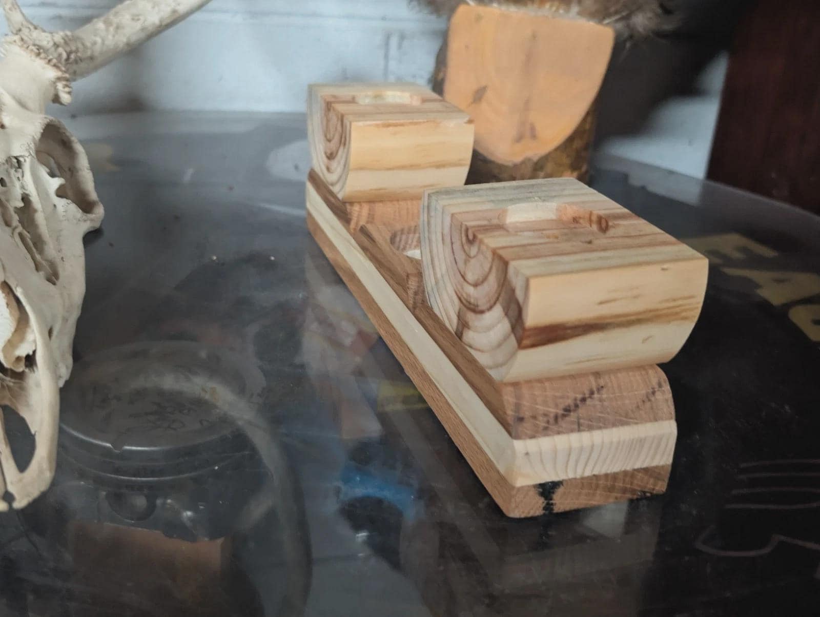 Hand Crafted Rustic Flower And Candle Holder In A Farmhouse Style