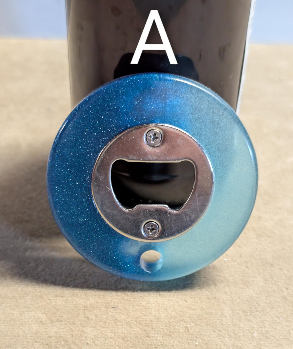 Circle Shaped Handcrafted Resin Bottle Opener: USA Made, Magnetic Option