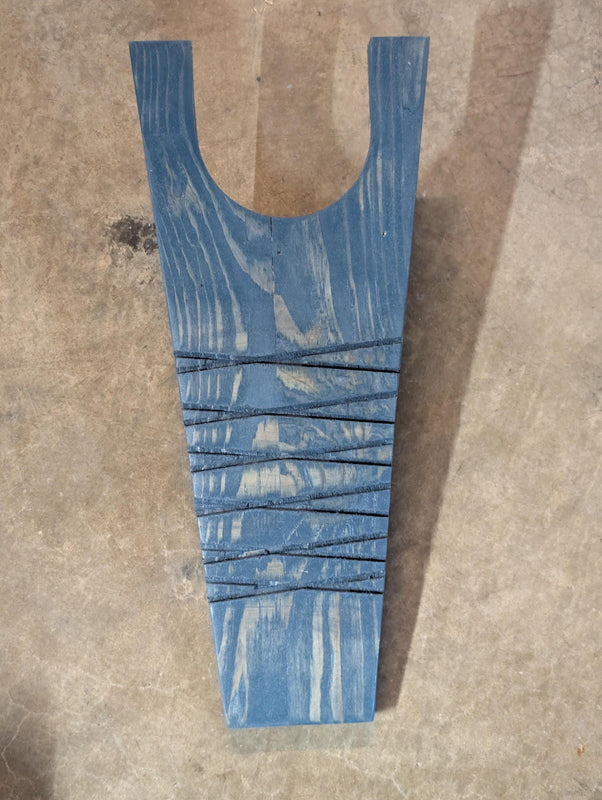 Rustic handcrafted boot jack. Hand crafted from natural wood, and stained to desire.