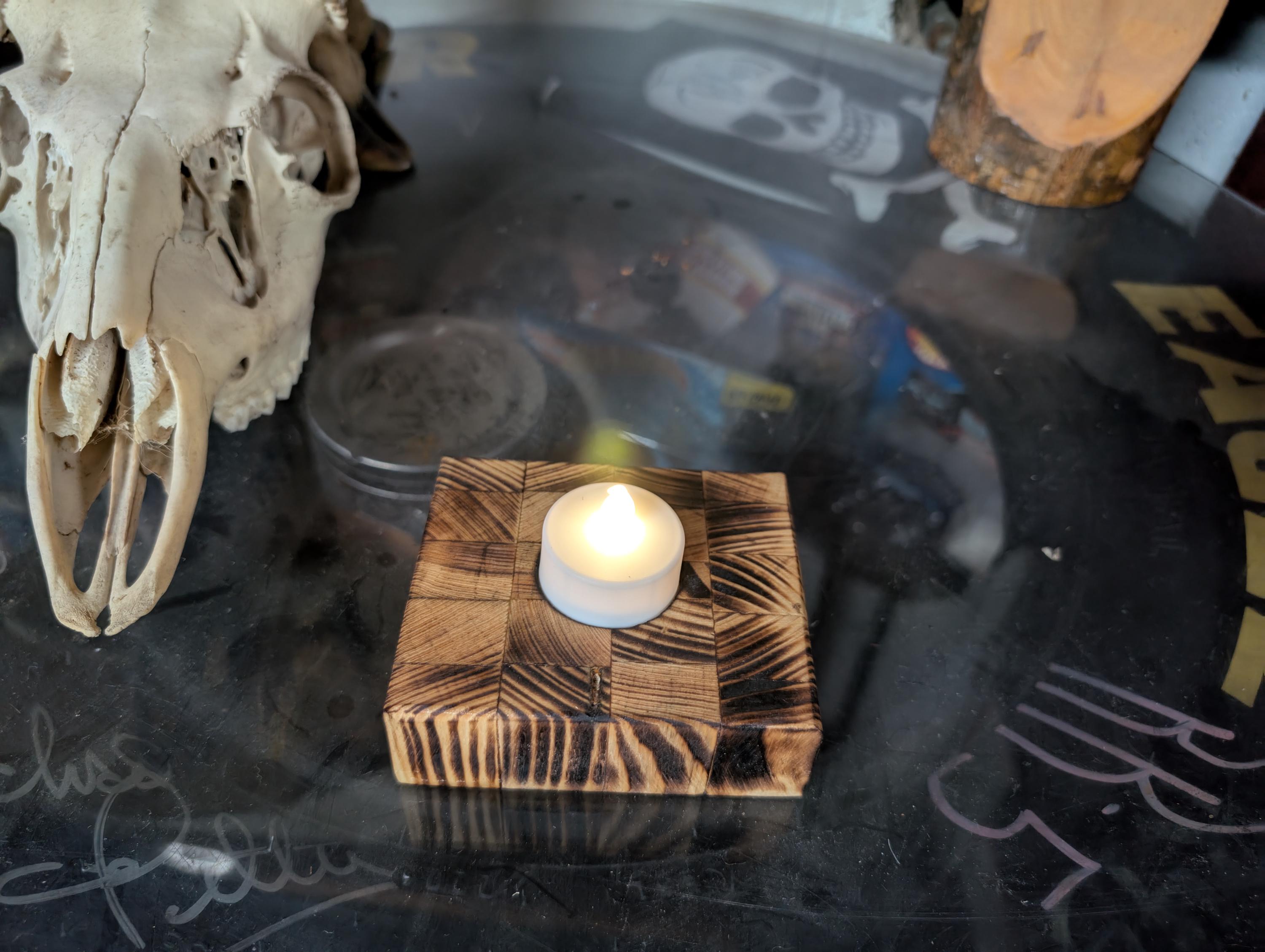Rustic Hand Crafted Tea light Candle Holder