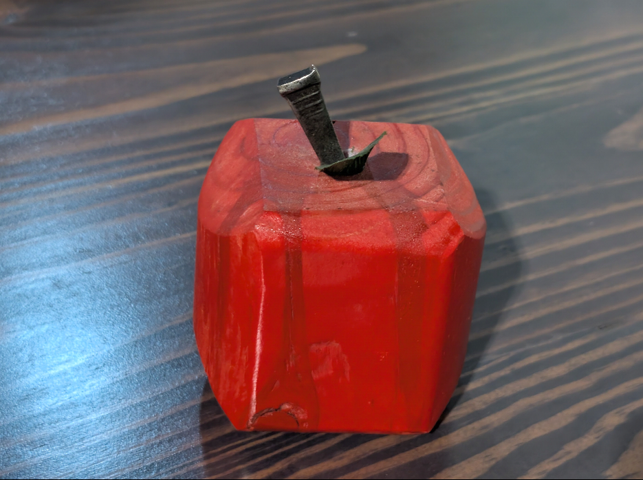 Hand-crafted wooden teachers apple