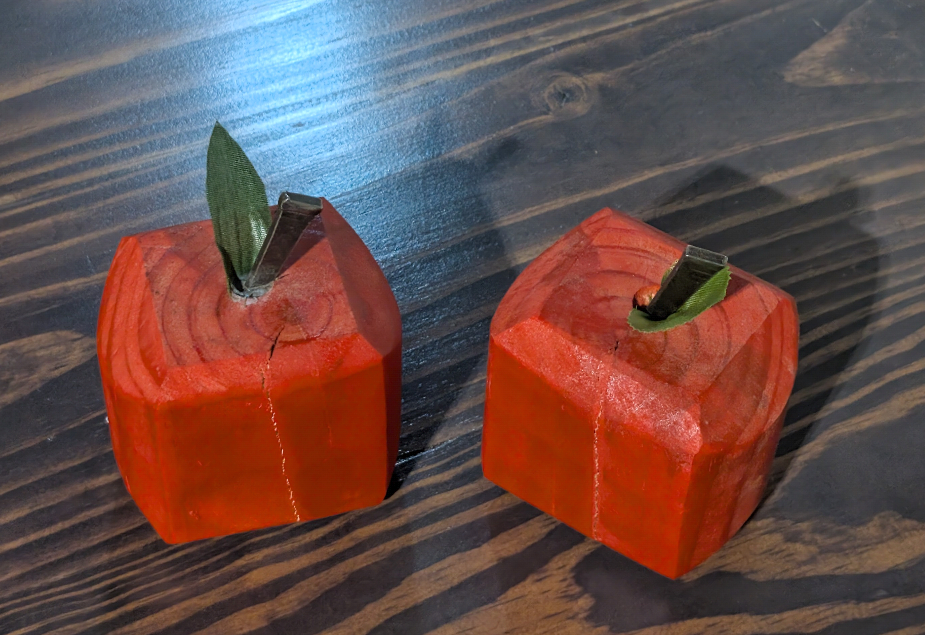 Hand-crafted wooden teachers apple