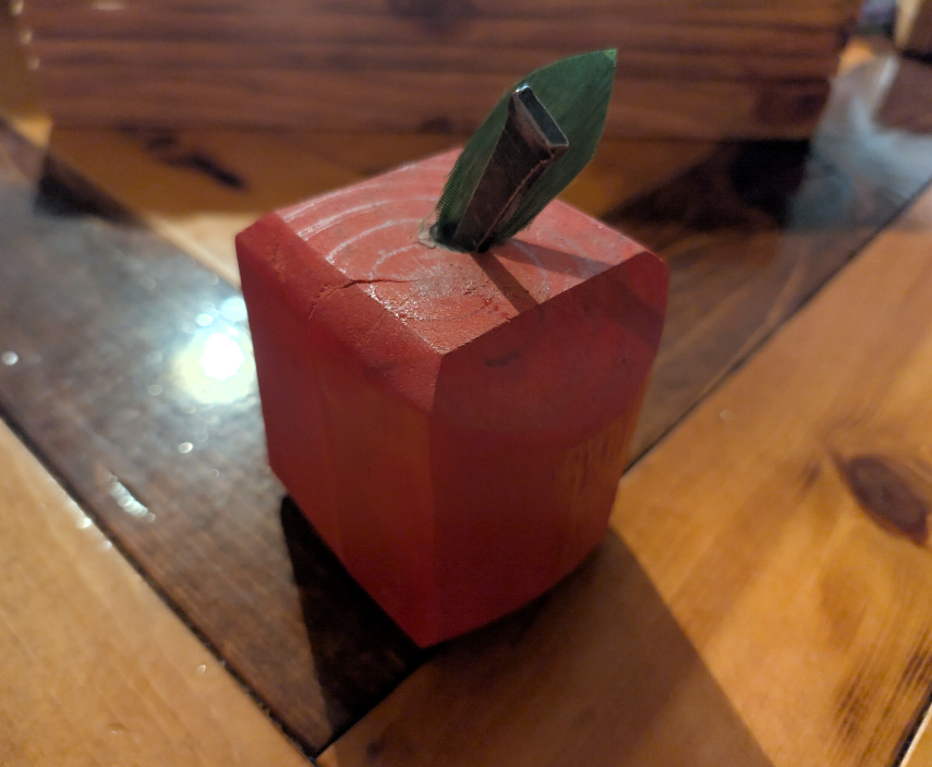 Hand-crafted wooden teachers apple