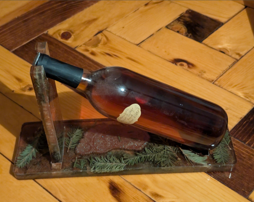 Hand crafted resin Bigfoot wine/whiskey bottle holder