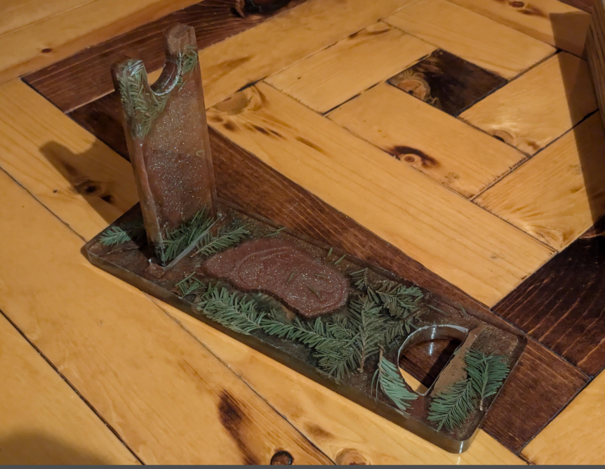 Hand crafted resin Bigfoot wine/whiskey bottle holder