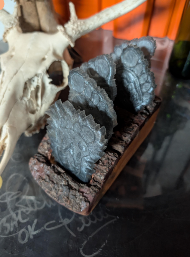 Hand Crafted Resin/epoxy Bigfoot Coaster  Set  with live edge coaster holder