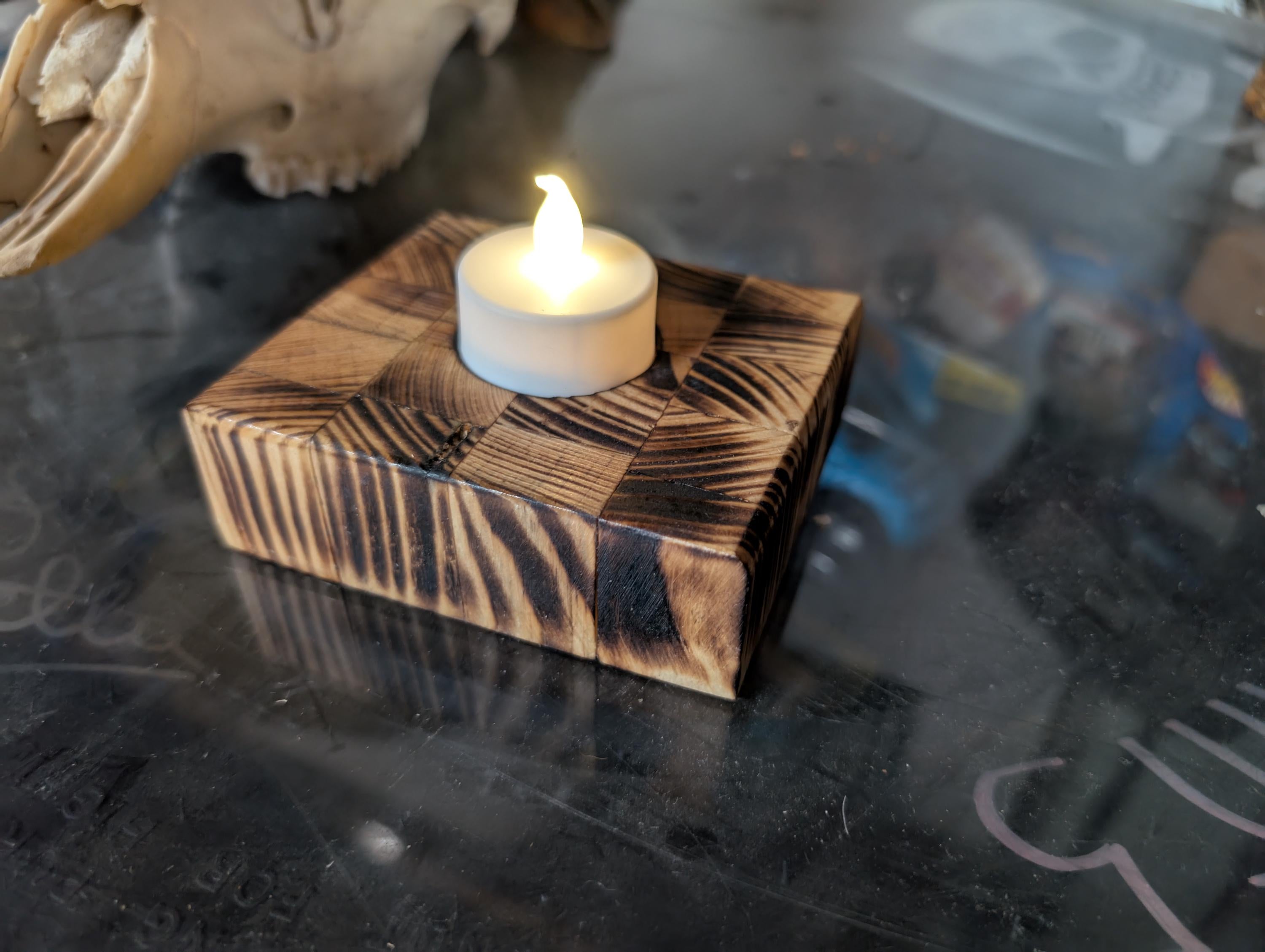 Rustic Hand Crafted Tea light Candle Holder