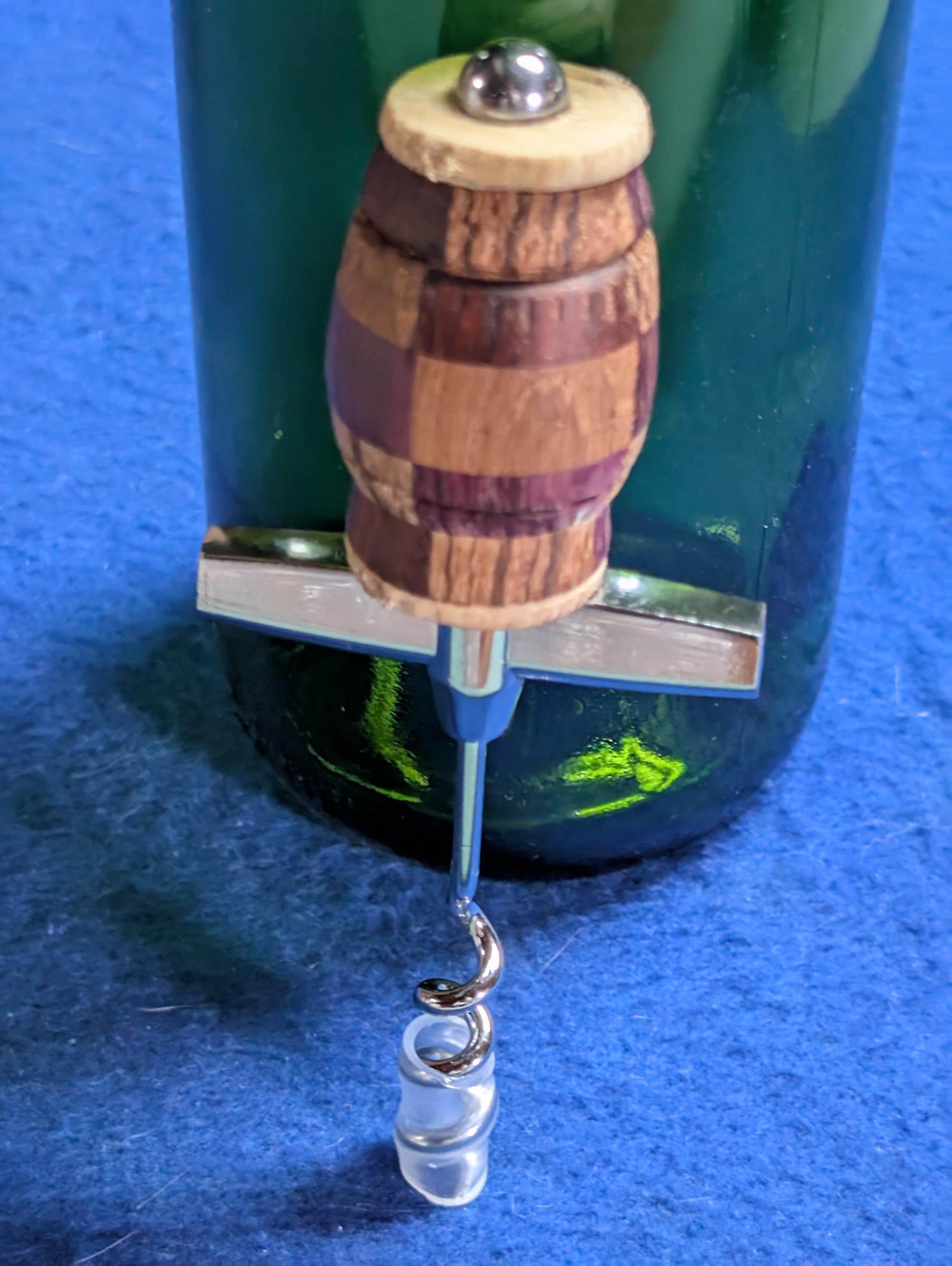 Hand-Crafted Wooden Corkscrew, Unique Kitchen Barware