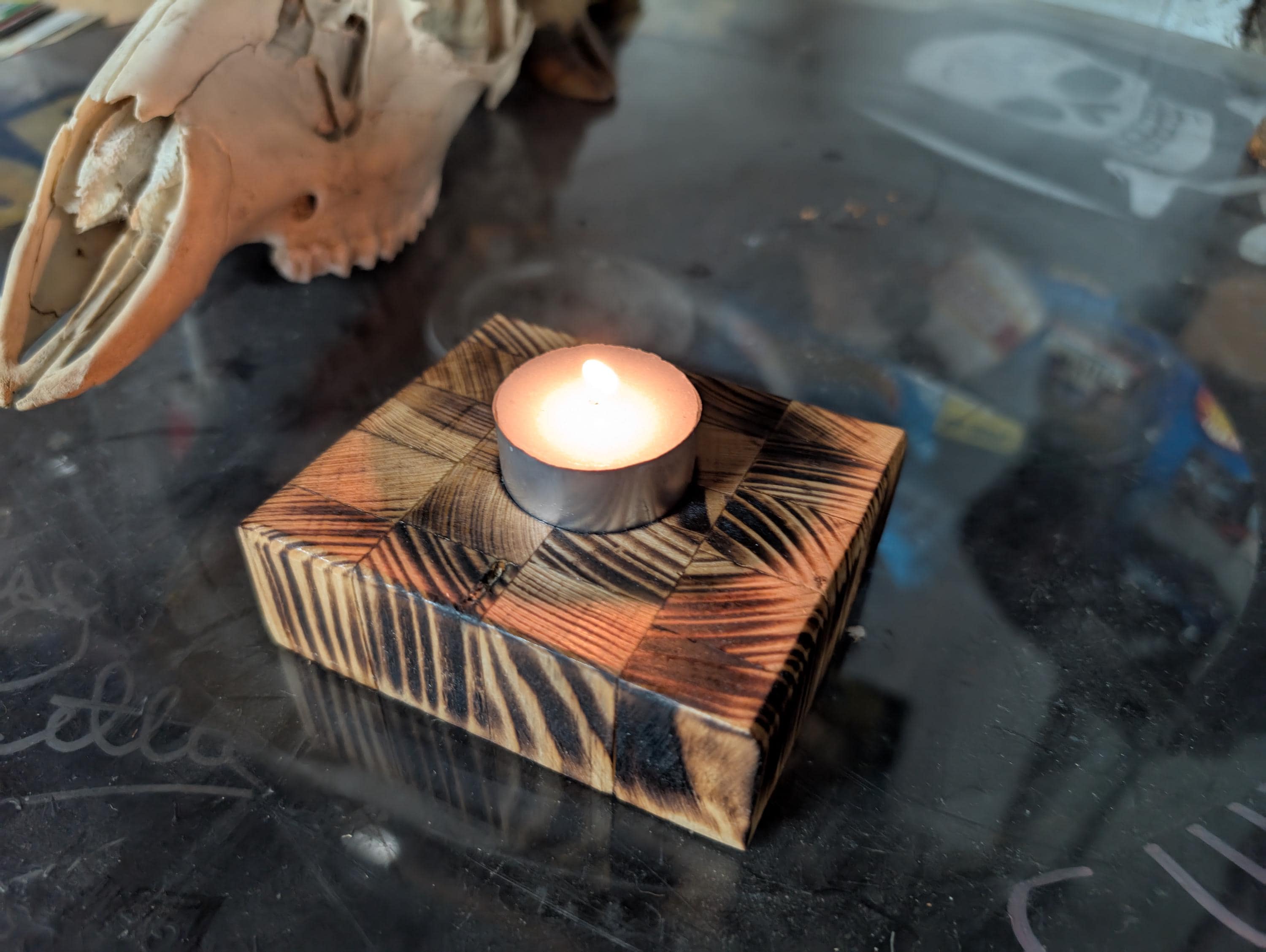 Rustic Hand Crafted Tea light Candle Holder