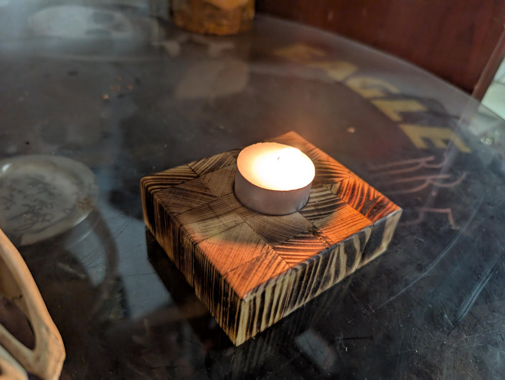 Rustic Hand Crafted Tea light Candle Holder
