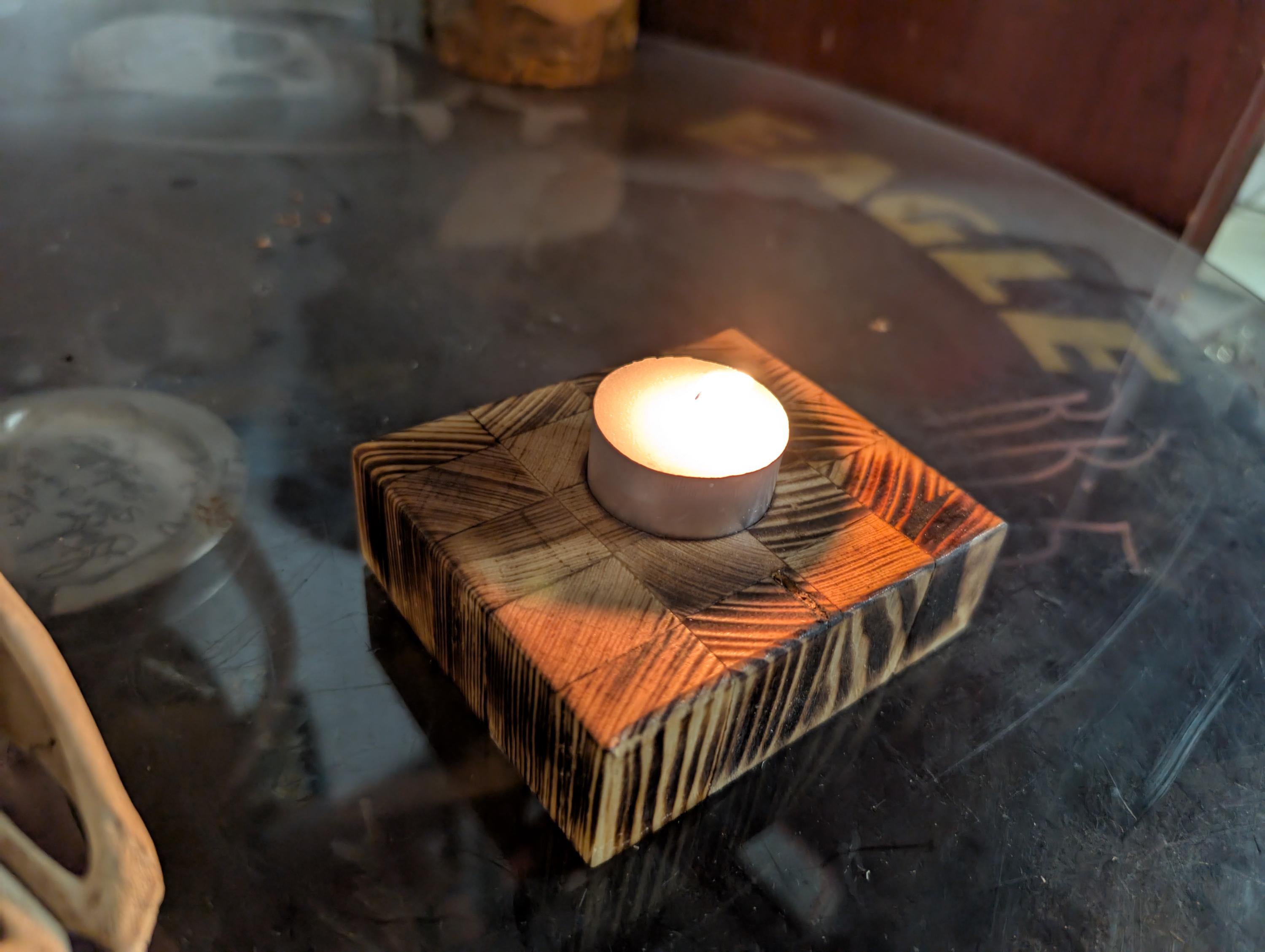 Rustic Hand Crafted Tea light Candle Holder