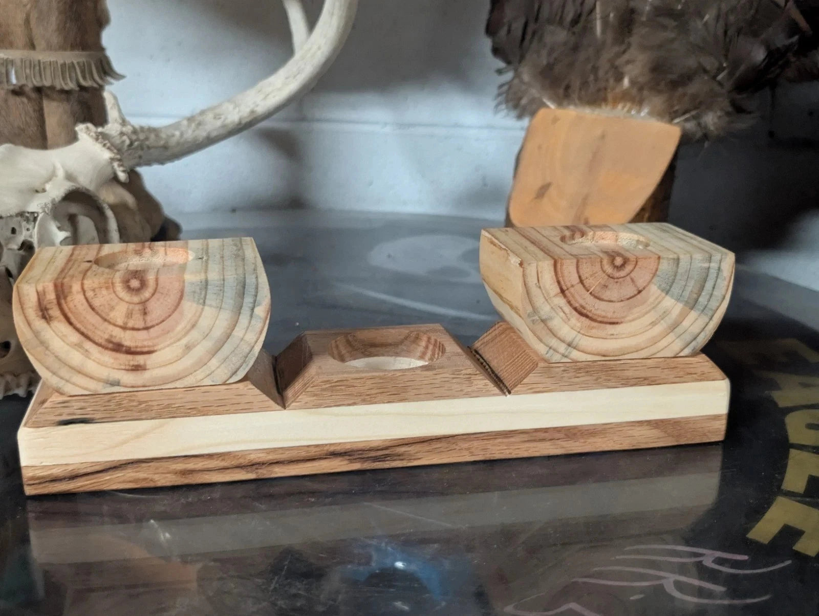Hand Crafted Rustic Flower And Candle Holder In A Farmhouse Style